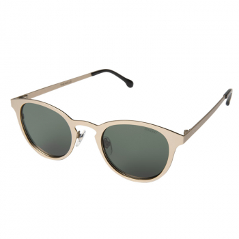 Komono Hollis Sonnenbrille, white gold, Metallrahmen, dunkel getönte gläser, Gläser grün verlaufend, Seitenansicht