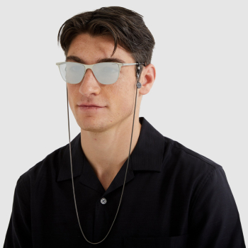 Komono Zane Sonnenbrille matt silber  Metallrahmen, blau getönte Gläser, style