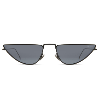 Komono Sunglasses Ava black, cat eye , solid smoke black lenses, front