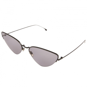 Komono Sonnenbrille Olivia schwarzer Edelstahl Rahmen, rauchgrau getönte Gläser, cat-Eye, Seitenansicht