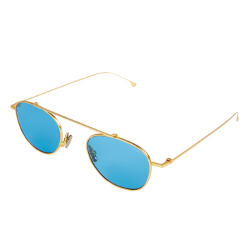 Komono Sonnenbrille Olivia schwarzer Edelstahl Rahmen, rauchgrau getönte Gläser, cat-Eye, Seitenansicht