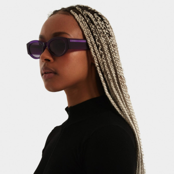 Komono Sunglasses Dax violet, solid smoked violet lenses, black, style