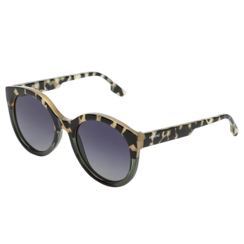 Komono Sonnenbrille Ellis emerald bobcat Rahmen, rauchgrau verlaufende Gläser, cat-Eye, Seitenansicht
