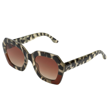 Komono Sonnenbrille Gwen bronze bobcat, solid braun getönte Gläser, Seitenansicht