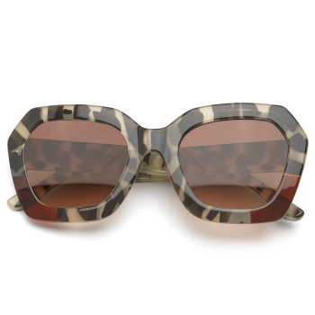 Preview: Komono Sonnenbrille Gwen bronze bobcat, solid braun getönte Gläser, front