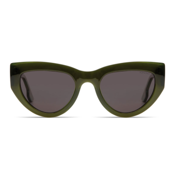 Komono Sunglasses Kim Seaweed, Frame green,dark purple lens, front view