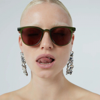 Komono Francis Sonnenbrille fern, dunkelgrün Gestell, Gläser dunkelviolett, style woman