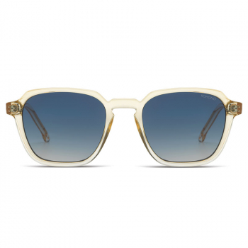 Komono Sunglasses Matty Blue sands, frame transparent, lens lightblue to yellow side, front