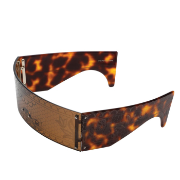 Komono Sonnenbrille Julie X, Raffa, Spitzengravur braun, Light Mirror Solid Smoke getönte Gläser, Seitenansicht