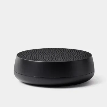 Lexon mini bluetooth lautsprecher Mino Alu matt schwarz, front Ansicht