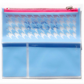 Lightree Travel Wallet Hope, neon blau, Zipp Verschluss, offen