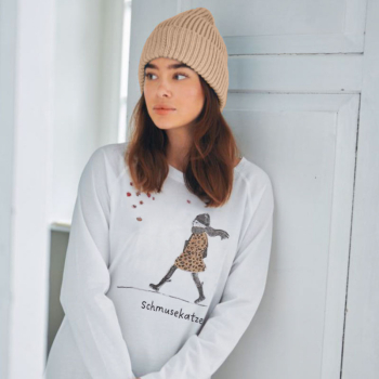 Preview: Louis & Louisa, T-Shirt, Leo Mädchen, beige braun, Langarm, style
