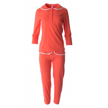 Louis & Louisa, Pajama, pure cotton, coral longsleeve,