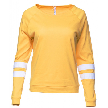 Louis&Louisa, Lounge sweaty, weiß e Seitenstreifen, gelb,  Streifen,  Loungewear, Glücksmomente
