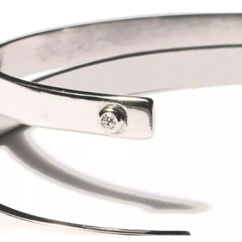 My First Diamond bangle ICE silver with one diamond, detail 2