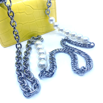 Minibag May yellow with chain, detail chain