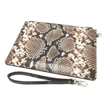 Nurage, Clutch pitone stampato natur, front, Handgelenkschlaufe