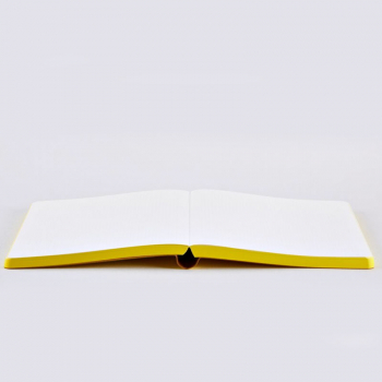 Nuuna, Notebook, Flex cover from recyceltem leather doted pages, yellow-pink-white, print have a nice idea, open