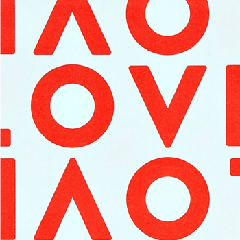 Nuuna, Notizbuch, Flex-Cover aus recyceltem Leder Seiten minidots, rot und weiss, Love Motiv, detail Print