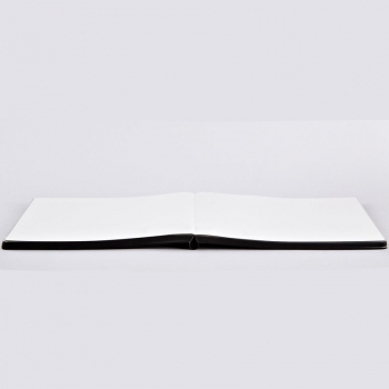 Nuuna •  Sketchbook Square Bang, XL black, buckrams soft cover, silk screen printing black, black coloured edges, detail