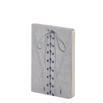 Nuuna, Notebook, Graphic S, FINESSE LACED flex cover from smooth bonded leather minidots pages, black-grey