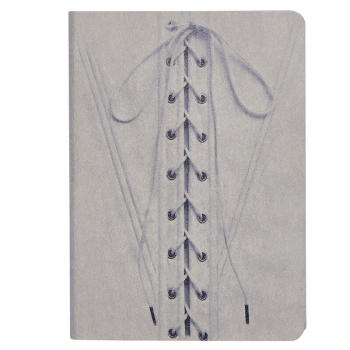Preview: Nuuna, Notebook, Graphic S, FINESSE LACED flex cover from smooth bonded leather minidots pages, black-grey, front