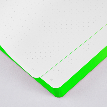 Preview: Nuuna, Notebook Fresh, Colour Clash Light, Flex cover from smooth bonded leather minidots pages, HFresh green yellow, gradient, inside
