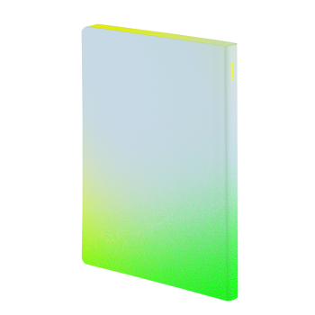Preview: Nuuna, Notebook Fresh, Colour Clash Light, Flex cover from smooth bonded leather minidots pages, HFresh green yellow, gradient, back