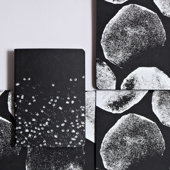 Nuuna, Notebook, Graphic S, NOT ORDINARY S GENESIS flex cover from smooth jeanslabel material minidots pages, black-white, styke