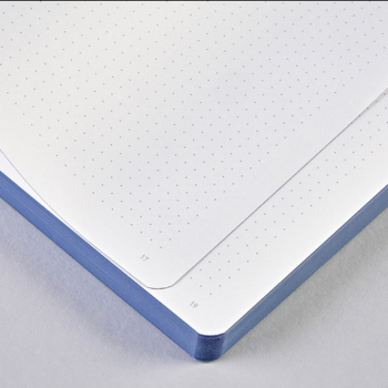 Preview: Nuuna, Notebook Surface M, Flex cover from smooth recyceld denim minidots pages, Sublime, blue Hologram effect, inside