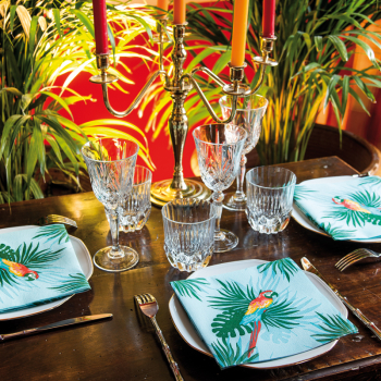 Paviot, Serviette, Papagei bedruckt mehrfarbig style 2,