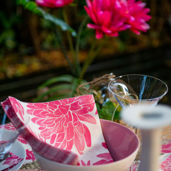 Paviot Servietten Dahlie rose, Druck pink, style