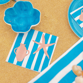Paviot, Serviette, Transat Bleu, Liegestuhl, Strandparty, hellblau, style