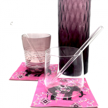 Paviot, Serviette, Elefant, bedruckt mit Affen in pink und grünen Palmen, style 2