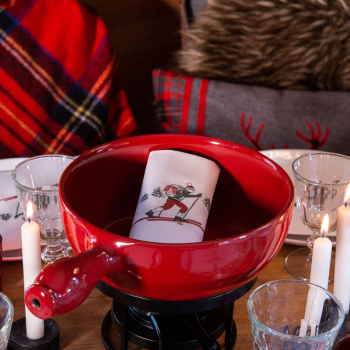 Preview: Paviot white Servietten printed mit green and red Motive Raquette, style