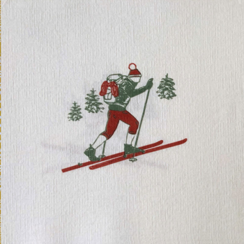 Preview: Paviot white Servietten printed mit green and red Motive Raquette