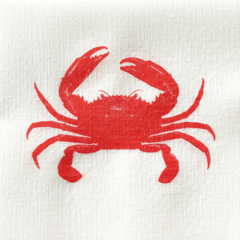 Serviette, von Paviot, Krebs, rot, Cocktailserviette