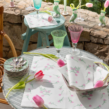 Preview: Paviot, Napkin,Pinson, printed the colours, rose, green, style flower