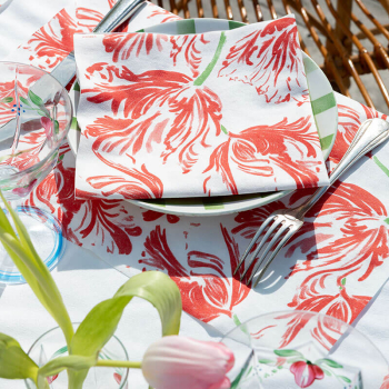 Preview: Paviot, Serviette, Tulpen rot style Tisch 2