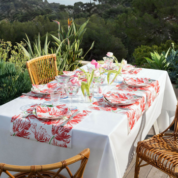 Preview: Paviot, Serviette, Tulipe, Tulpen, rot, gelb bedruckt ,style 2