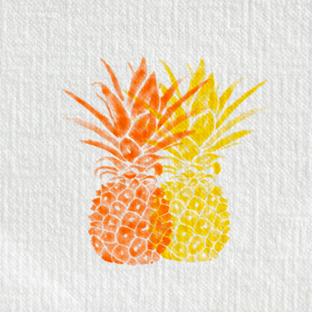 Preview: Paviot, Napkin, pineapple, printed the colours, yellow, orange, style, detail