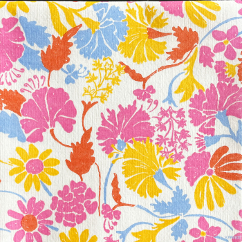 Preview: Paviot, Serviette, bedruckt mit Blumen Bouquet, mehrfarbiges Motiv