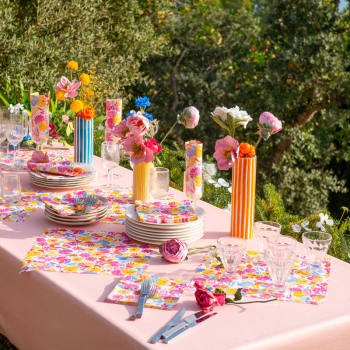 Preview: Paviot, Serviette, bedruckt mit Blumen Bouquet, mehrfarbiges Motiv, style