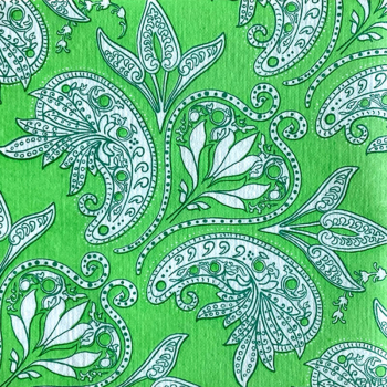 Preview: Paviot, Napkin, Bangalore print  green