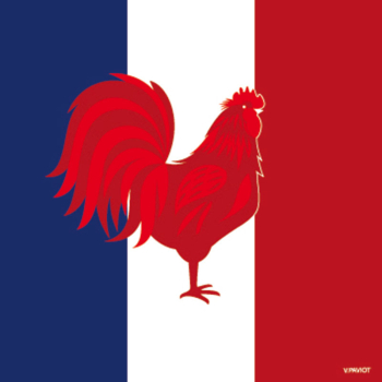Preview: Paviot, Napkin, print Coq white-red-blue