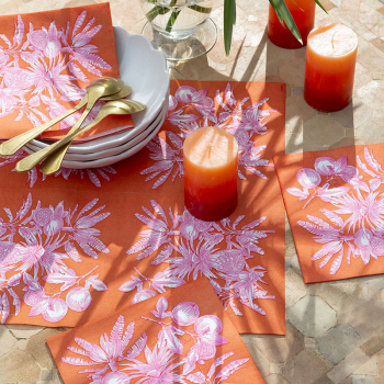 Preview: Paviot, Serviette, bedruckt mit FRUITS EXOTIQUE orange, style