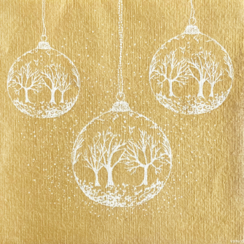 Preview: Paviot napkin boule a neige, snow ball, white-gold
