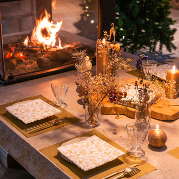 Preview: Paviot Servietten my little forest, Druck gold, style