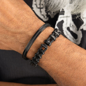 Preview: Pig&Hen, Armband Bold Bob black | black, Segeltau schwarz I schwarz, Verschluß schwarz, style