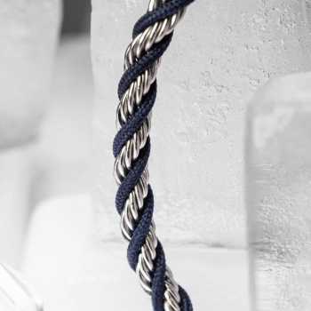 Preview: Pig&Hen, Armband Catena Twisted, Segeltau navy blau, Verschluß silber, detail